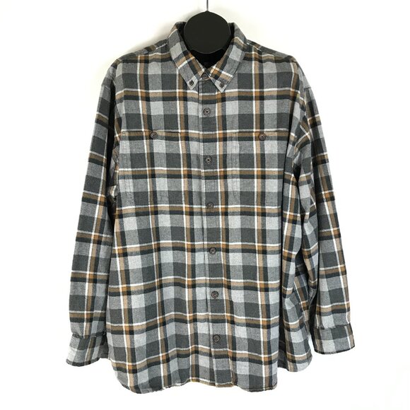 Duluth Trading Co Free Swingin' Flannel Relaxed Fit Shirt Men's 2XL Plaid Cotton - Picture 1 of 13